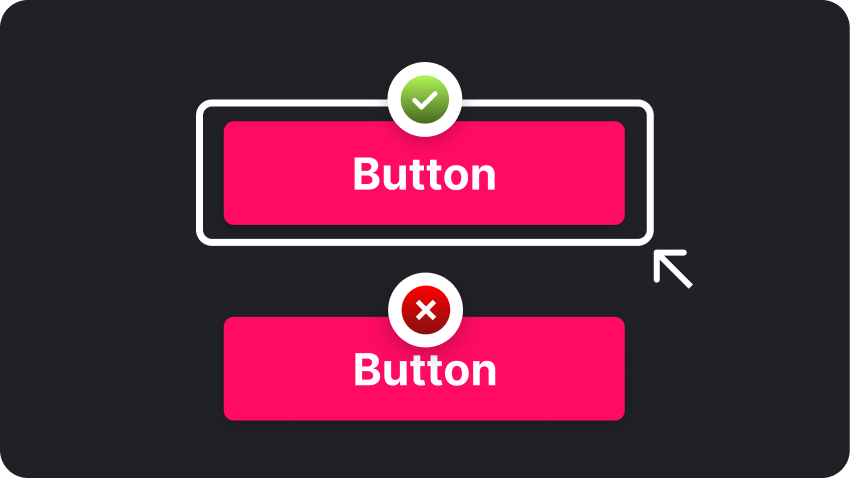 example of focus selector visible around a highlighted button